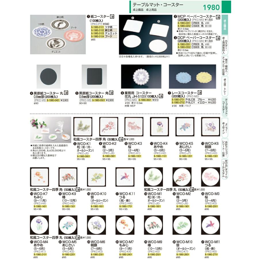 コースター おしゃれ コップ受け グラスマット グラスマット 店舗備品 献立 業務用 レースコースター　（２００枚入） Ｐ−９ＬＣＢ　ブルー｜nagayo-p｜02