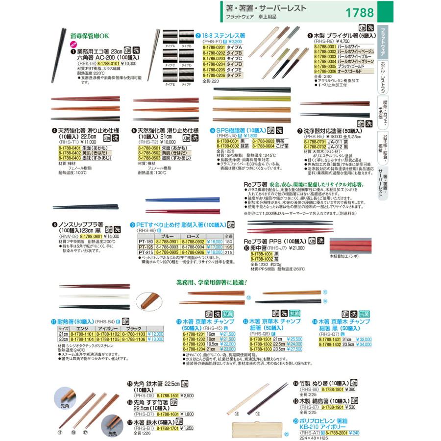 備品 飲食店 業務用 耐熱箸（５０膳入） ２３cm ブラックの画像