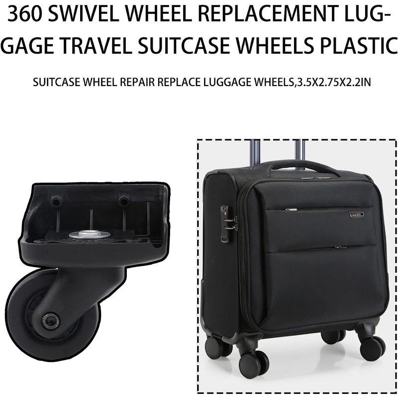 SHANOER 1ペア スーツケースキャスター トラベルバッグスイベルホイール ラゲッジタイヤ 交換 取替え 静音 DIY W323 ブラッ