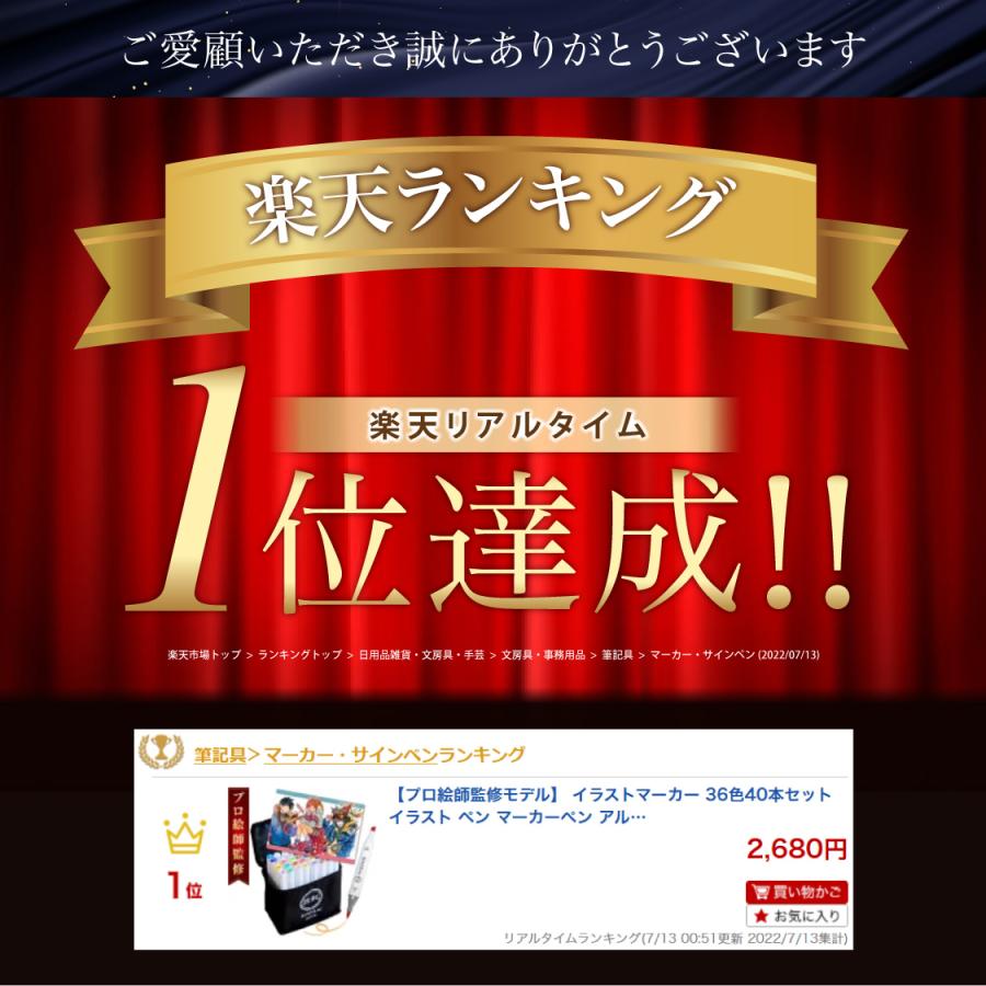 匠彩 イラストマーカー プロ絵師監修 36色40本セット イラスト ペン