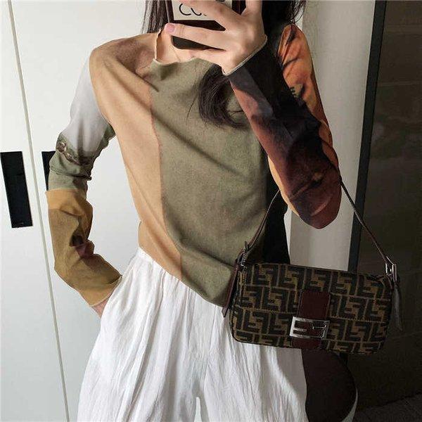 カットソー Tシャツ Tシャツ 長袖 レディース 重ね着 プルオーバー トップス オフィス 通勤 秋 冬 プリント シンプル インナー きれいめ 古典