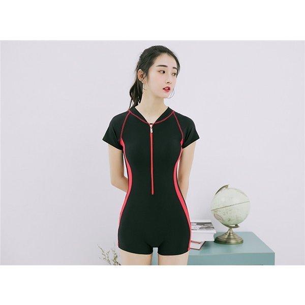 店長おすすめ 水着レディース フィットネス水着 スクール水着 半袖 セット ファスナー 水泳 体系カバー めくれ防止 オールインワン 競泳用 練習用 Ldh ナギサ 通販 Yahoo ショッピング