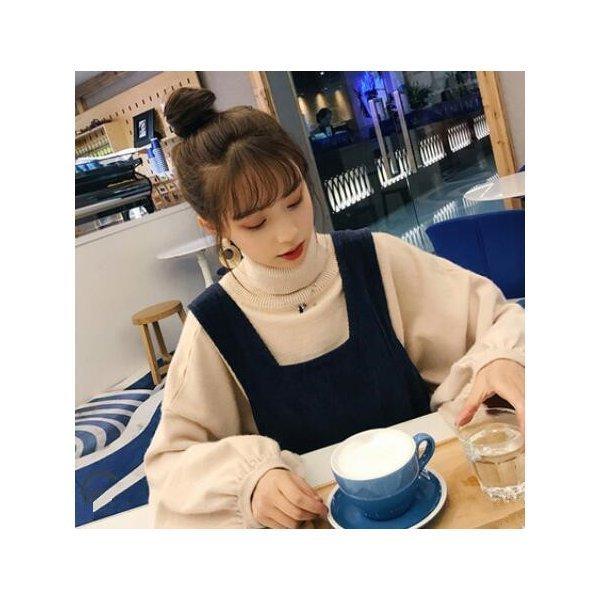 マタニティワンピース 春秋 秋冬ドレス ママ服 ニット 2点セット 長袖 マタニティーウェア 産前産後