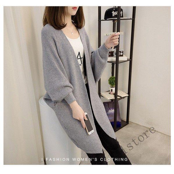 ニットカーディガン レディース ロング 春秋 ニットカーディガン 韓国風 長袖セーター 無地 トップス 通勤 オシャレ ニットカーディガン 最も信頼できる