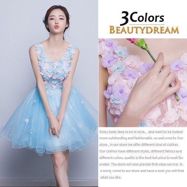 通販 値段 パーティドレス ミニドレス ウェディングドレス 可愛い花びら 花嫁ミニドレス ショート丈 二次会 演奏会 同窓会 謝恩会 3色入hs29 正規販売品 Www Superavila Com