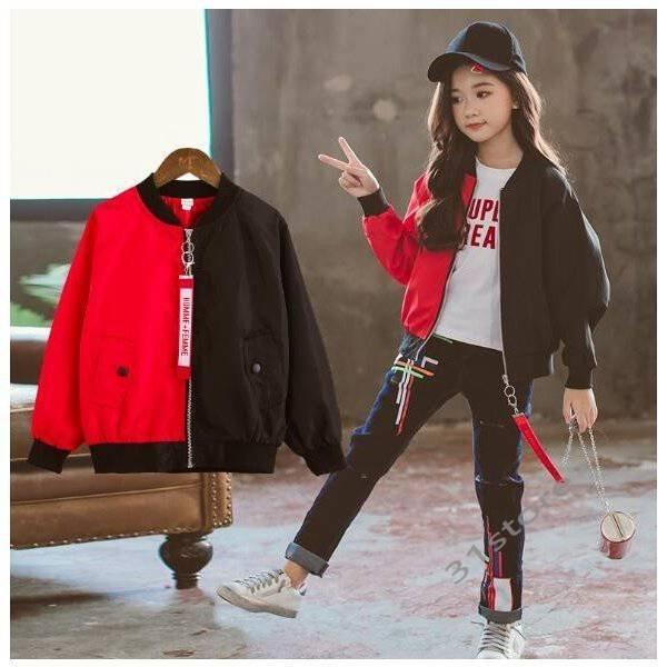 豪奢な 子供服スカジャン男女兼用薄手おしゃれジャケットジャンパーアウターキッズ女の子スタジャンかっこいい防風春秋 ジャケット ブルゾン 色 ブルー Www We Job Com