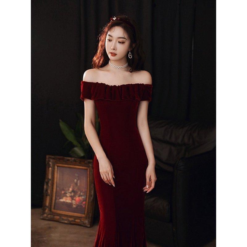 取引 パーティードレス ワンピース ウェディングドレス 結婚式 成人式 パーティー 秋冬 姫系 オフショルダー 花嫁ロングドレス お呼ばれ 二次会 演奏会 公式 取扱 店 Shirleyryan Ca