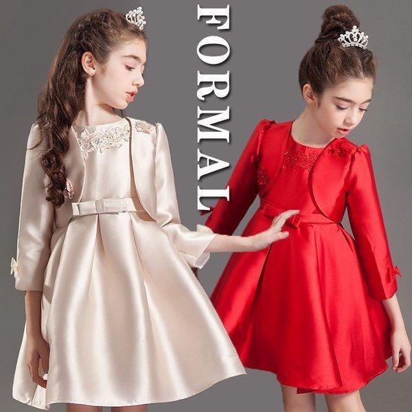 超格安一点 子供服 ワンピース 子供ワンピースボレロ女の子スーツフォーマルドレス子供服キッズジュニア入学式卒園式結婚式発表会冬ボレロワンピース110 卒業式 入学式 ドレス スーツ 長袖 女の子 フォーマル ドレス スーツ