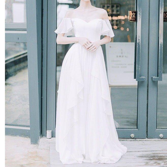 100 本物 ワンピース パーティードレス 結婚式 ウェディングドレス 成人式 演奏会 二次会 お呼ばれ 花嫁ロングドレス オフショルダー 姫系 冬 パーティー パーティドレス サイズ Xs Kgplast Com