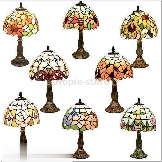 電気スタンド テーブルランプ 花柄 ガラス工芸 卓上ランプ ステンドグラス ガラス工芸 豪華 Led対応 おしゃれ ステンドグラス アンティーク Led対応 綺麗な卓上照明 Nagia71c ナギサショップ