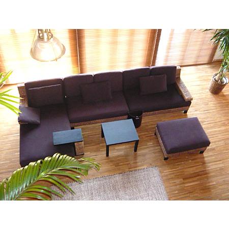 ウォーターヒヤシンス　ソファー ソファー 高品質 ウォーターヒヤシンス 片肘 無し 2Pソファ コーナー