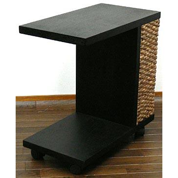 【良品✨送料込】アジアン家具 ウォーターヒヤシンス サイドテーブル ウォーターヒヤシンス ソファテーブル サイドテーブル 収納棚付き