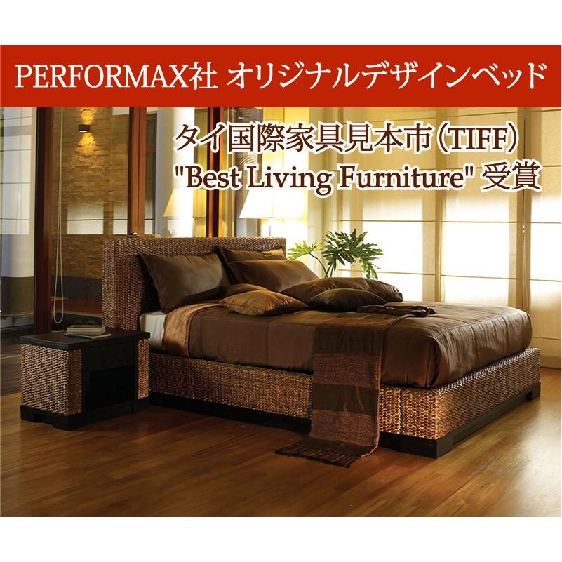 ベッド クイーン ローベッド 高品質 ウォーターヒヤシンス バリ 