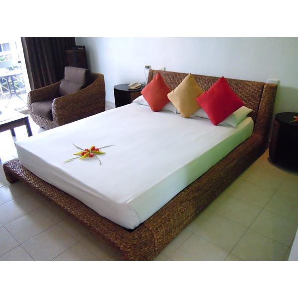 ベッド キング ローベッド 高品質 ウォーターヒヤシンス バリ リゾート