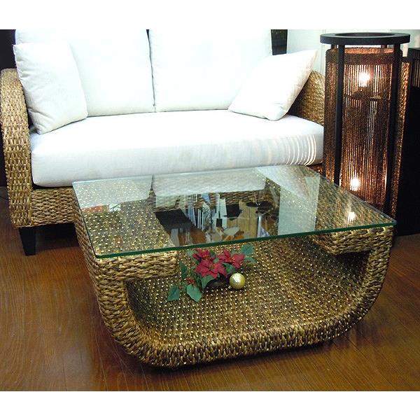 ローテーブル ソファテーブル 高品質 ウォーターヒヤシンス アジアン