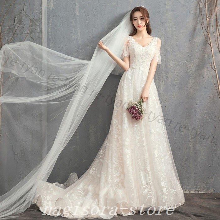 特価のおすすめ ウエディングドレスaラインドレス安い花嫁挙式二次会ブライダル結婚式レディースロングドレス袖あり白レースプリンセスライン撮影編み上げ式 メーカー直売 Ssl Daikyogo Or Jp