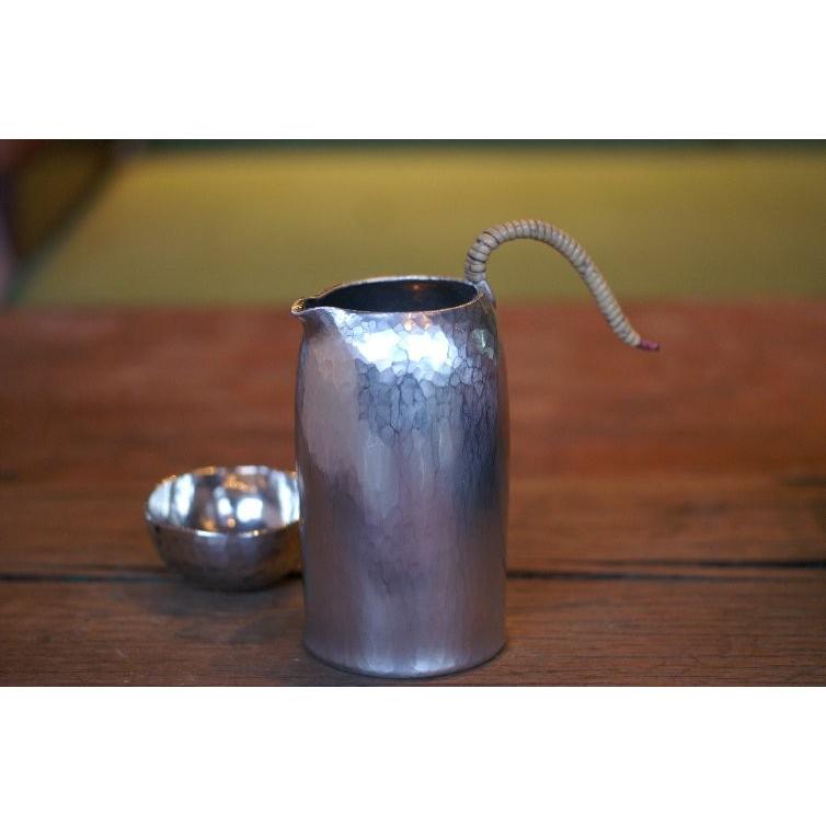 ちろり 錫 高形底広 1．5合用 酒器 徳利 片口 鍛金 打ち出し 日本酒