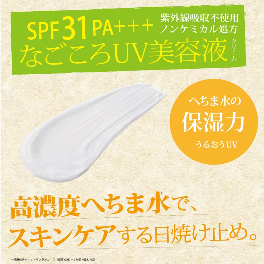 なごころUV美容液クリーム 30ｇ へちま水高配合 ノンケミカル 日焼け止め 日焼け止めクリーム 敏感肌 乾燥肌 UV 無添加 石けんで落ちる　｜nagocoro｜03