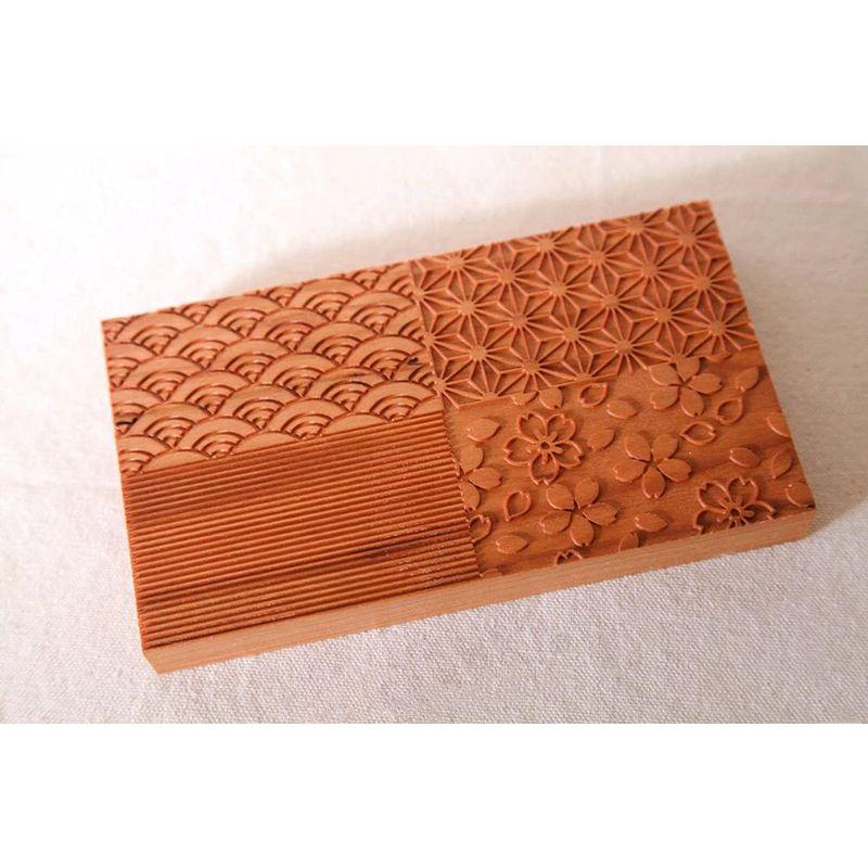 KENNKUNN 和菓子道具セット 4種類の木彫千筋板、針切り箸 、三角棒（菊 