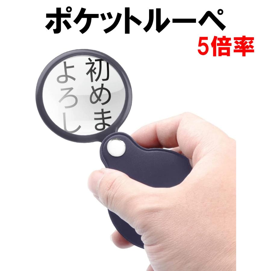 ポケット ルーペ 5倍 携帯 携帯用 薄型 カードサイズ 円形 ガラス
