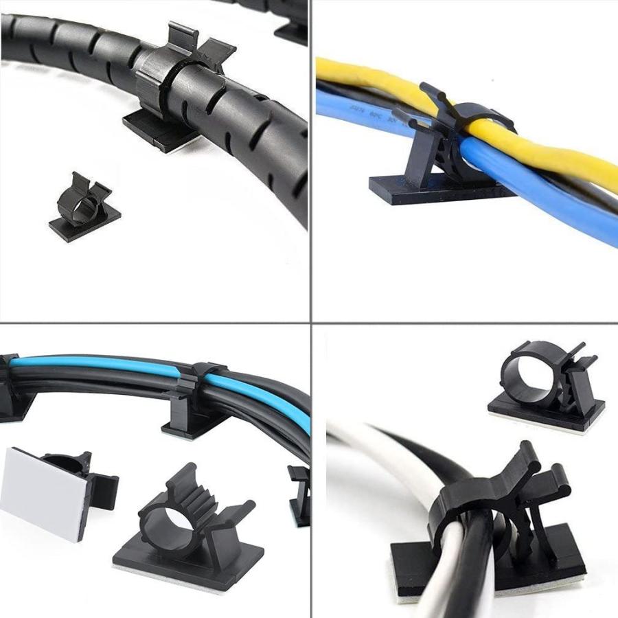 25個入り ケーブルクリップ 配線止め 車 壁 屋外 黒 両面テープ ケーブルホルダー コードクリップ 粘着 調整可能 固定 おすすめ おしゃれ 小型 テーブル 天井 0981 Centrality Yahoo ショッピング店 通販 Yahoo ショッピング