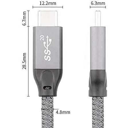 USB タイプC 延長ケーブル 1m USB 3.2 Gen2 10Gbps 5A急速充電 Type C オス to Type C 延長コード E-marker PD ビデオ 音声 データ転送に対応｜nagomi-company｜07