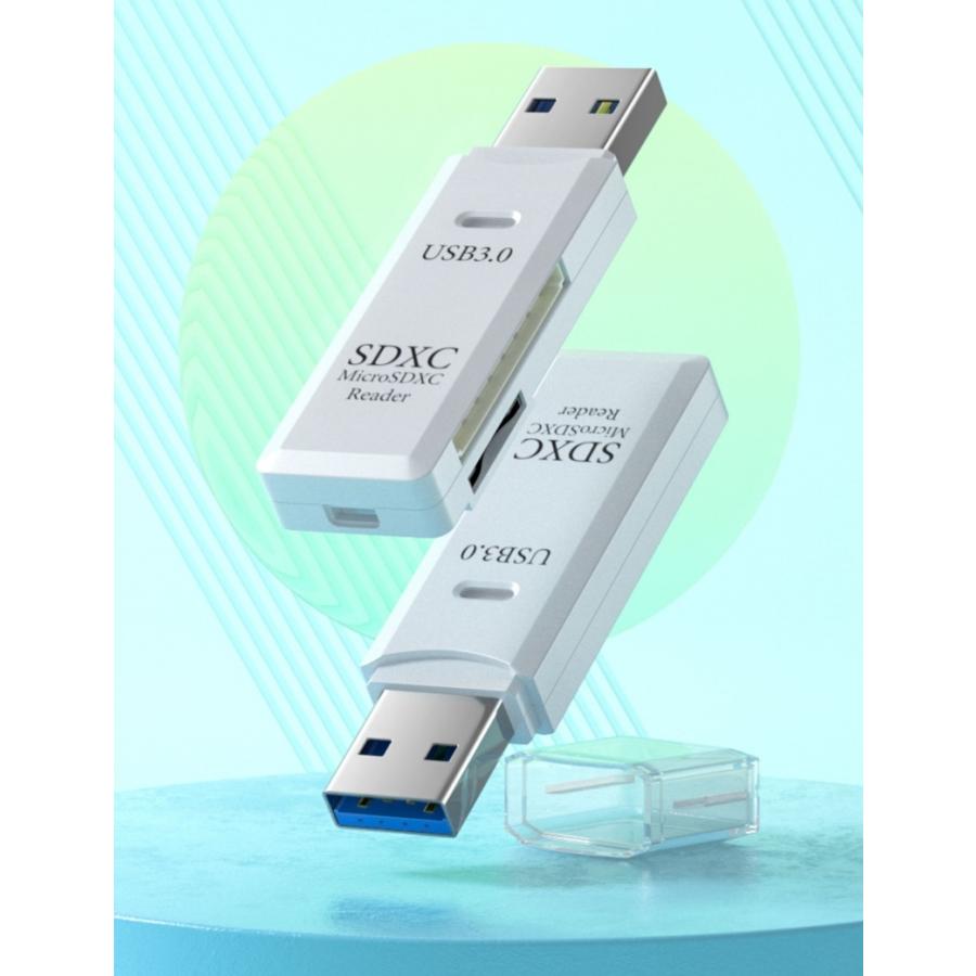 カードリーダー usb3.0 高速 2-in-1 SD SDHC SDXC microSD microSDHC microSDXC MMC TF USB 3.0 マルチカードリーダー ライター｜nagomi-company｜05