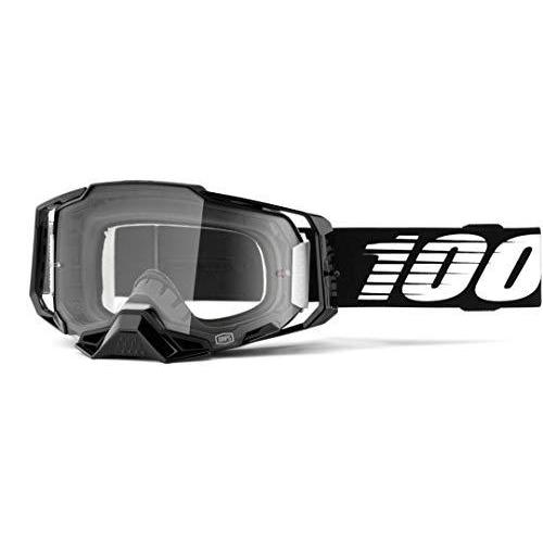 100% Armega モトクロス&マウンテンバイクゴーグル - MXとMTBレーシング保護アイウェア (ブラック - クリアレンズ)