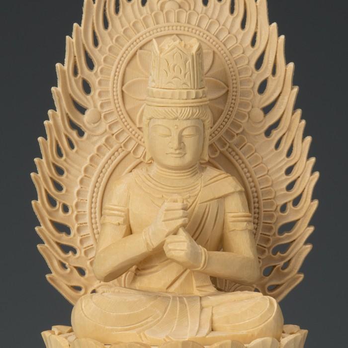 仏像　木彫り　62㎝　台座 楽天市場】仏像 本尊 木彫り ツゲ材 総 柘植材 八角台座 2号 座像 金泥