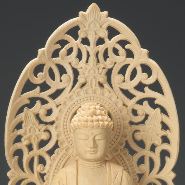 新品 阿弥陀檜木八角仏像