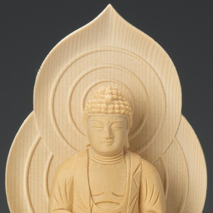 仏像 桧木 釈迦如来 蓮華台 1.5寸 禅宗 曹洞宗 臨済宗 高さ155