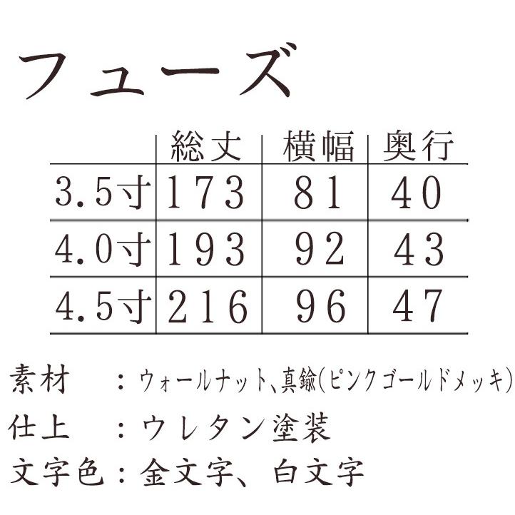 位牌 名入れ モダン おしゃれ 文字 込み 国産 お位牌 『送料無料』フューズ 3.5寸 文字彫り 戒名入れ 戒名_1