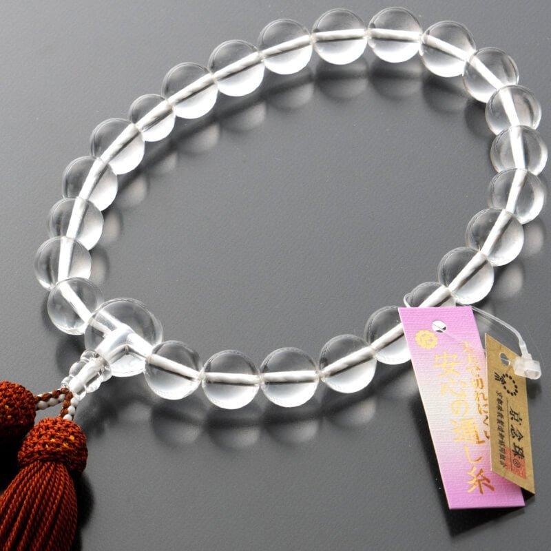 念珠 数珠 天然石本水晶22珠 共仕立 正絹頭付房 : なごみ工房 仏壇