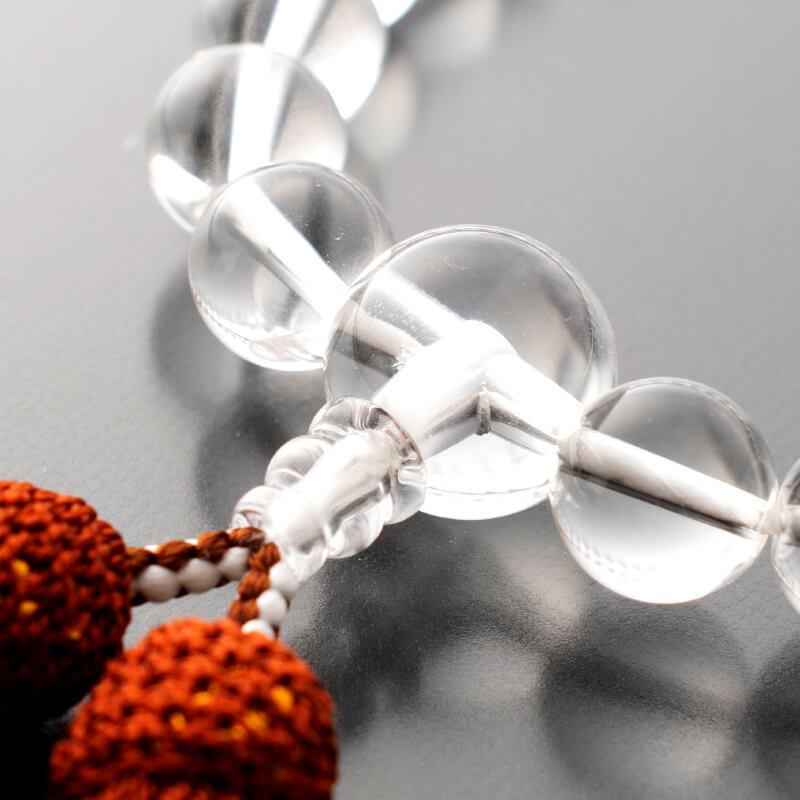 念珠 数珠 天然石本水晶22珠 共仕立 正絹頭付房 : なごみ工房 仏壇