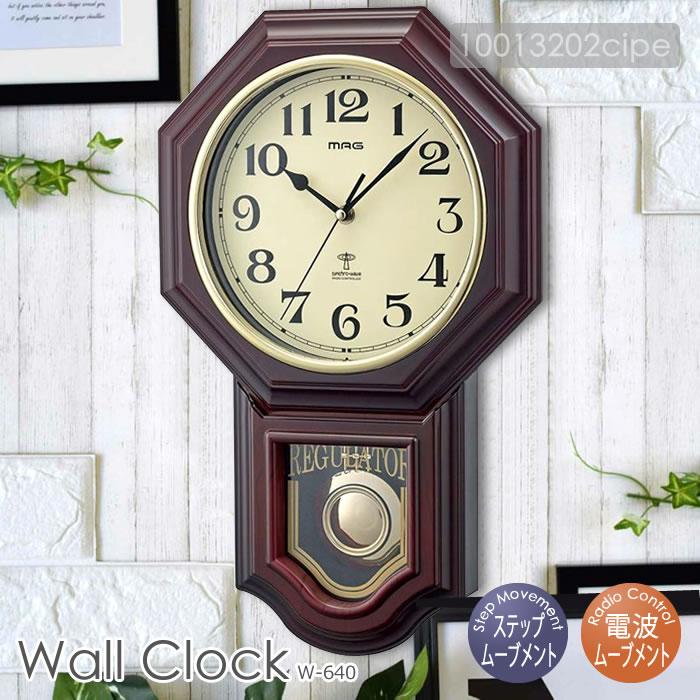 振り子時計　壁掛け レトロ アンティーク ノア精密 電波時計 壁掛け時計 振り子時計 おしゃれ 壁掛け 電波 時計