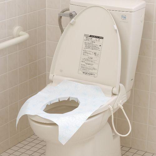 トイレに流せる使い捨て便座シート 東京クイン 業務用エルシート 帯包装ホワイト 60枚X50束｜nagomishop｜02