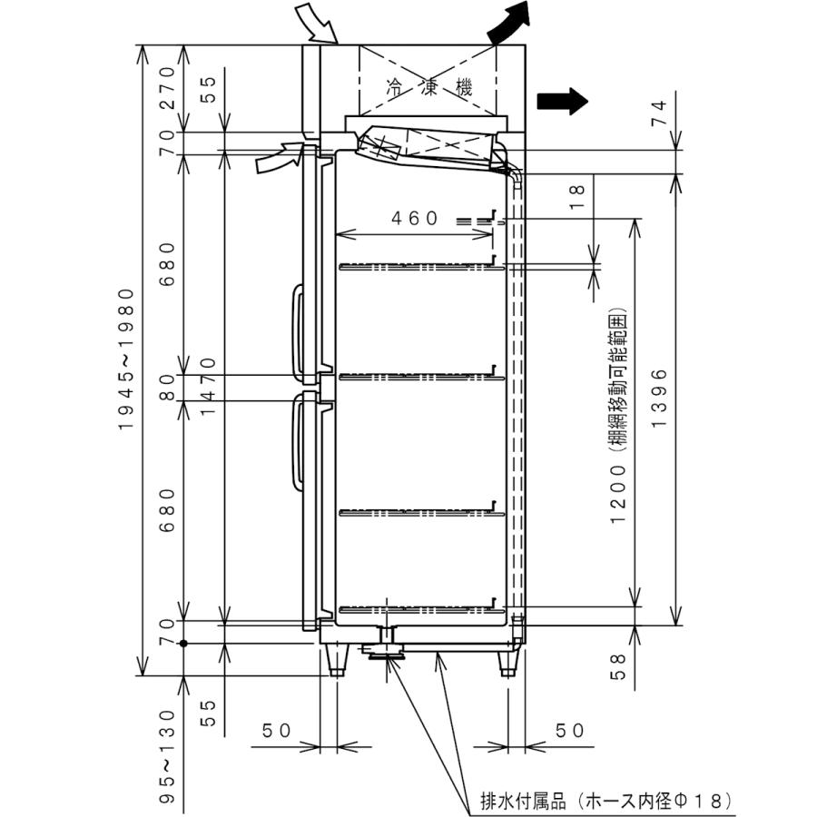 専用出品 業務用冷蔵庫 フクシマガリレイ GRN-120RM-F インバーター制御 単相100V センターフリータイプ 【E3043345839】(109020円)
