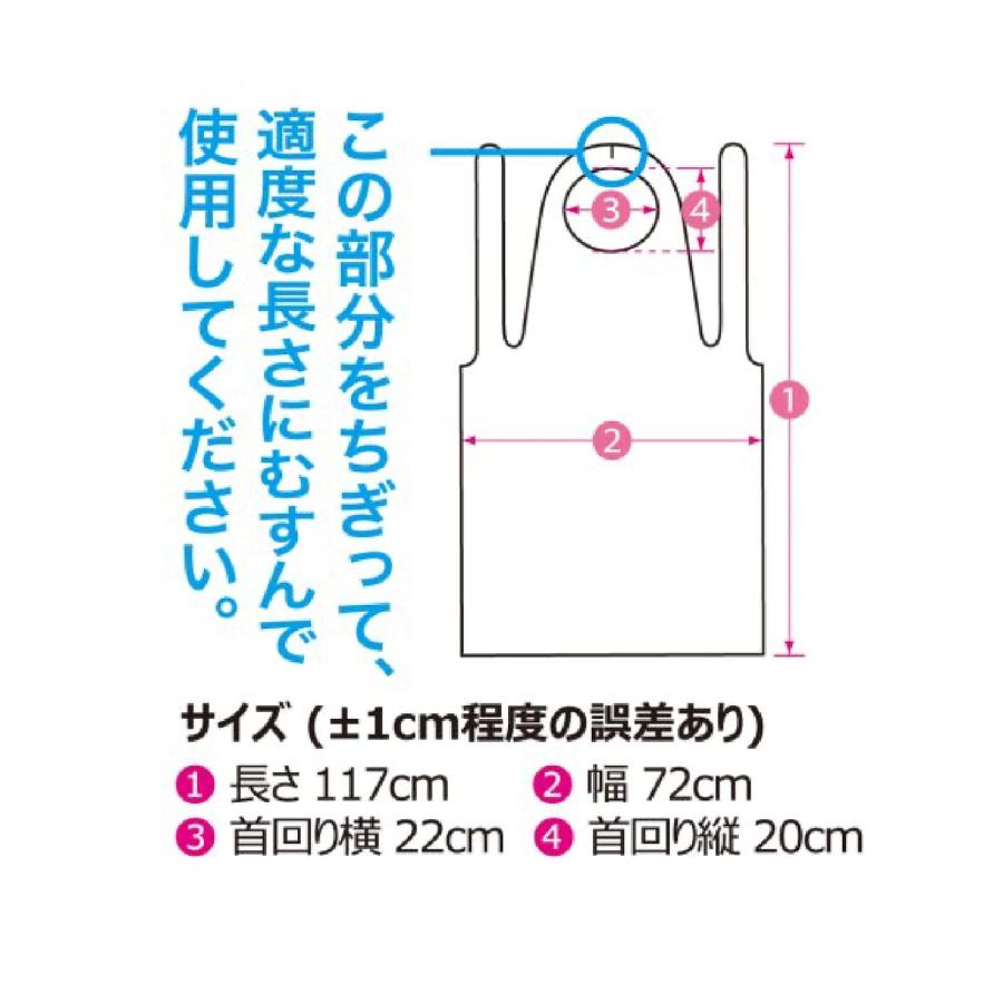 使い捨て食事用エプロン メディコム ポリエチレン製 ホワイト 20枚入り