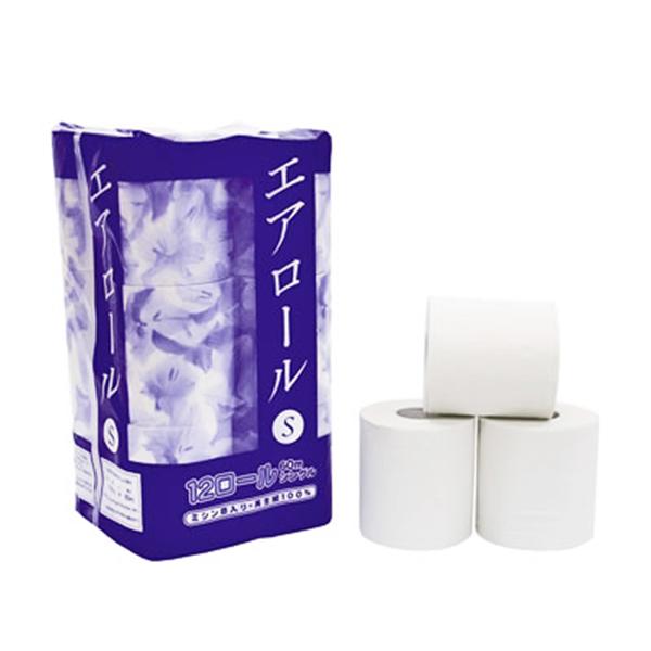 ツユキ紙工 エアロール トイレットペーパー シングル60M 再生紙 12