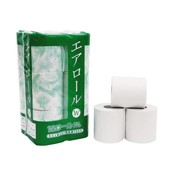 ツユキ紙工 エアロール トイレットペーパー ダブル30M 再生紙 12ロール