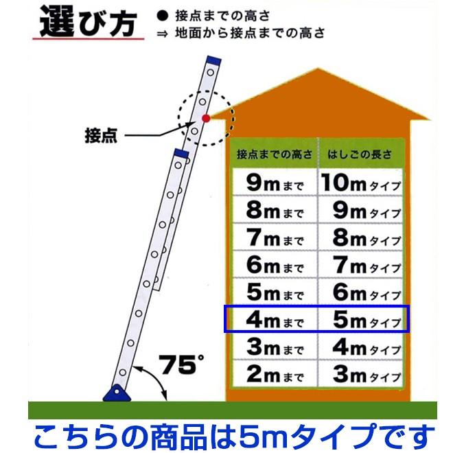 ALINCO（アルインコ） 伸縮脚付き2連はしご MDE-57D 5m 爆買 : 日用品 