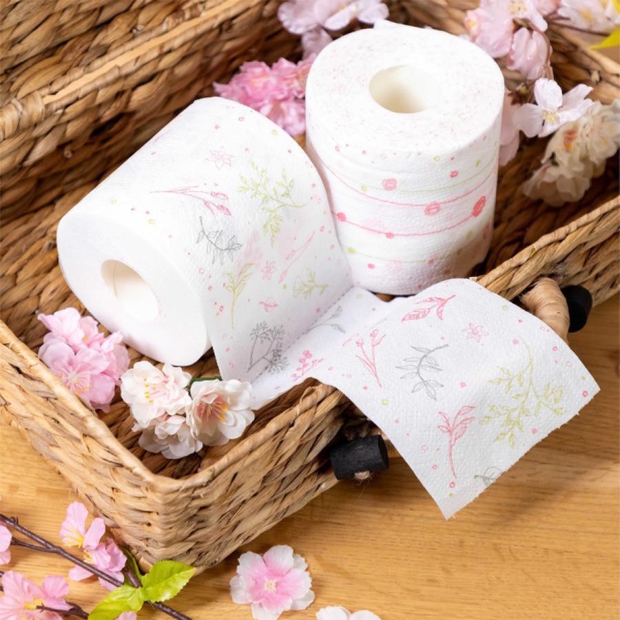 丸富製紙 トイレットペーパー Hanataba ボタニカルシャワー 春限定