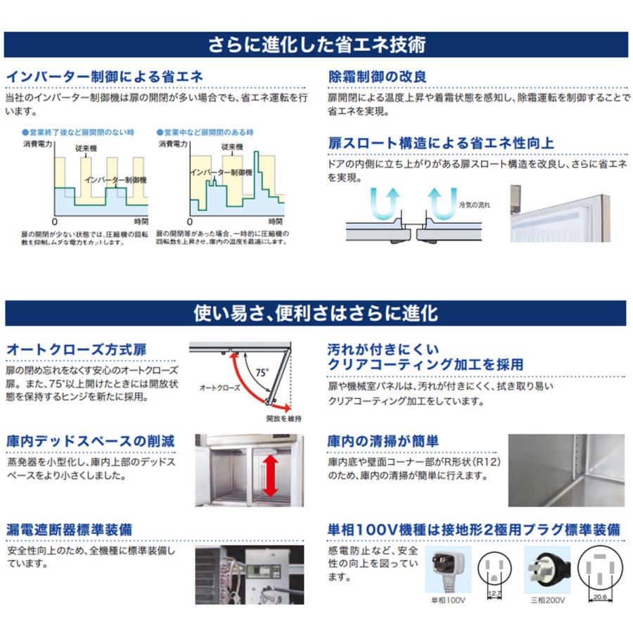 フクシマガリレイ 業務用タテ型冷凍冷蔵庫 GRD-081PX 冷蔵293L/冷凍