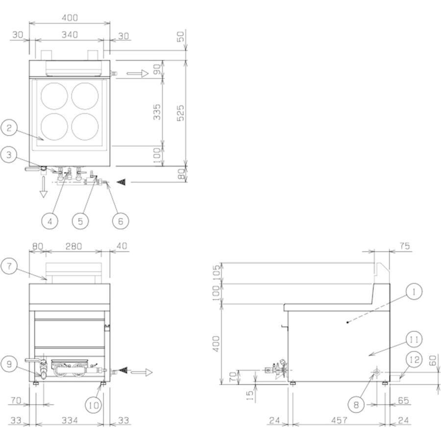 業務用ラーメン釜 マルゼン ガス卓上ラーメン釜 MRK-045TB : 日用品