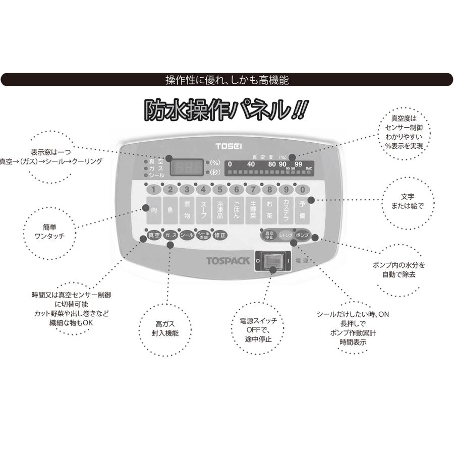 卓上型真空包装機 TOSEI トスパック V-307G-2 チャンバー傾斜型