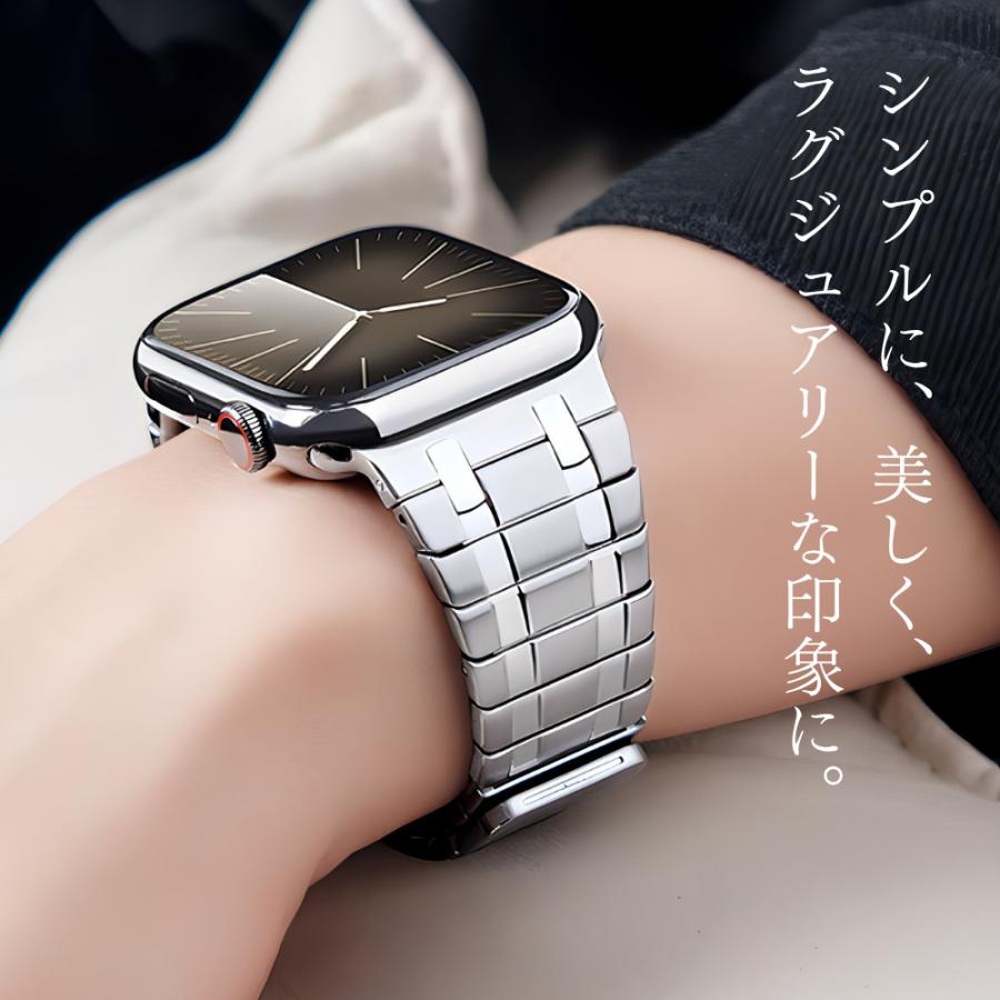 アップルウォッチ バンド ステンレス マグネット apple watch 40mm 44mm 42mm 46mm SE メンズ ベルトの画像
