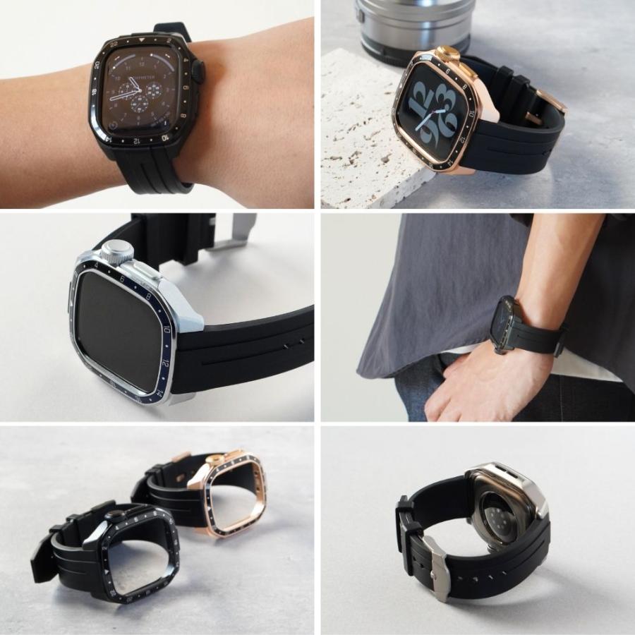 アップルウォッチ バンド ケース 一体型 メタル カバー apple watch