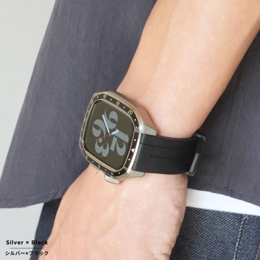 アップルウォッチ バンド ケース 一体型 メタル カバー apple watch