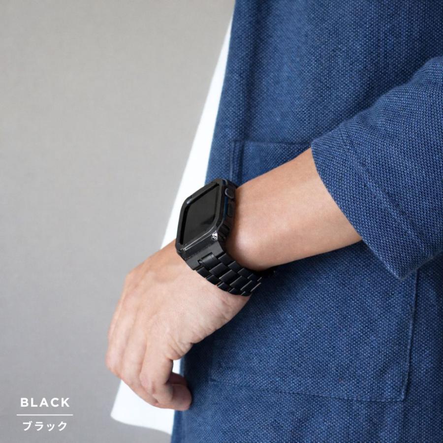アップルウォッチ バンド ステンレス カバー ケース  apple watch 一体型 44mm 45mm 46mm 49mm 40mm 41mm 42mmの画像