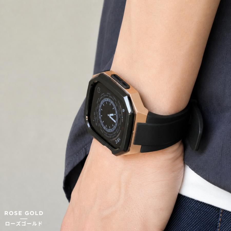 アップルウォッチ バンド メンズ 一体型 ステンレス Apple Watch 44mm 45mm 46mm 49mm ベルト ケース 高級の画像